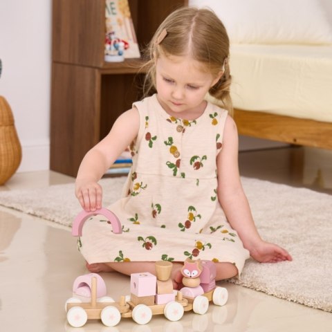 VIGA PolarB Różowa Kolejka Pociąg z Wagonikami Klocki Viga Toys VIGA PolarB Różowa Kolejka Pociąg z Wagonikami Klocki Viga Toys