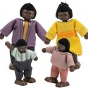 VIGA Zestaw Drewnianych Laleczek Materiałowe Ubranka 4 szt Ciemnoskóre Viga Toys VIGA Zestaw Drewnianych Laleczek Materiałowe Ubranka 4 szt Ciemnoskóre Viga Toys