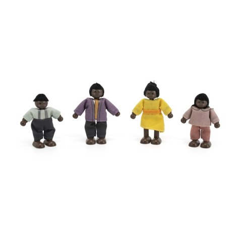 VIGA Zestaw Drewnianych Laleczek Materiałowe Ubranka 4 szt Ciemnoskóre Viga Toys VIGA Zestaw Drewnianych Laleczek Materiałowe Ubranka 4 szt Ciemnoskóre Viga Toys