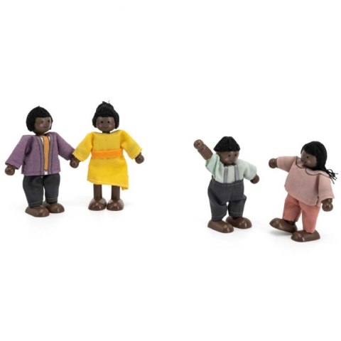 VIGA Zestaw Drewnianych Laleczek Materiałowe Ubranka 4 szt Ciemnoskóre Viga Toys VIGA Zestaw Drewnianych Laleczek Materiałowe Ubranka 4 szt Ciemnoskóre Viga Toys