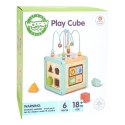 WOOPIE GREEN Drewniana Kostka Aktywności Multifunkcyjna Edukacyjna Sorter Woopie Let's Go Green
