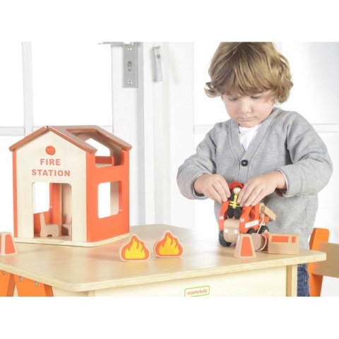 MASTERKIDZ Mini Remiza Strażacka Drewniany Zestaw Masterkidz MASTERKIDZ Mini Remiza Strażacka Drewniany Zestaw Masterkidz