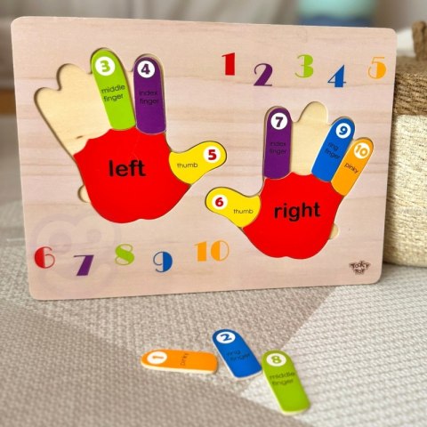 TOOKY TOY Edukacyjna Drewniana Układanka Rączki Nauka Liczenia i Kolorów Tooky Toy TOOKY TOY Edukacyjna Drewniana Układanka Rączki Nauka Liczenia i Kolorów Tooky Toy