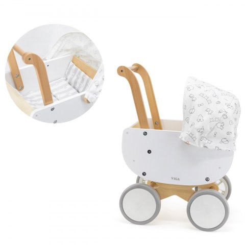 VIGA Drewniany Wózek dla Lalek z Gondolą Viga Toys VIGA Drewniany Wózek dla Lalek z Gondolą Viga Toys