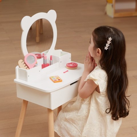 VIGA Duża Toaletka Drewniana Biała z Lustrem i Krzesełkiem Viga Toys VIGA Duża Toaletka Drewniana Biała z Lustrem i Krzesełkiem Viga Toys