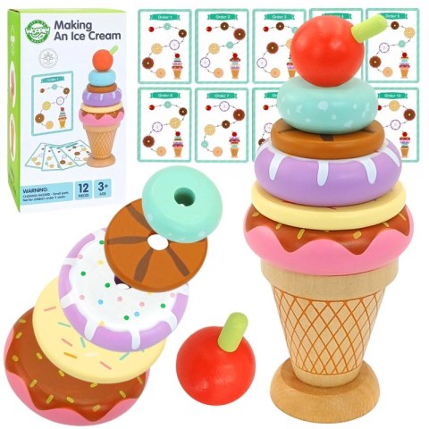 WOOPIE GREEN Drewniane Lody Układanka Montessori Cukiernia 12 el. FSC Woopie Let's Go Green WOOPIE GREEN Drewniane Lody Układanka Montessori Cukiernia 12 el. FSC Woopie Let's Go Green