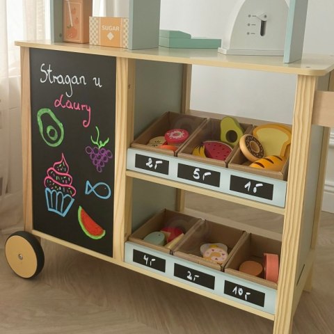 WOOPIE GREEN Sklepik Duży Wielofunkcyjny Drewniany Stragan Food Truck 73 el Woopie Let's Go Green WOOPIE GREEN Sklepik Duży Wielofunkcyjny Drewniany Stragan Food Truck 73 el Woopie Let's Go Green