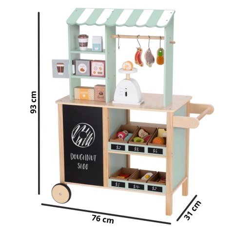 WOOPIE GREEN Sklepik Duży Wielofunkcyjny Drewniany Stragan Food Truck 73 el Woopie Let's Go Green WOOPIE GREEN Sklepik Duży Wielofunkcyjny Drewniany Stragan Food Truck 73 el Woopie Let's Go Green
