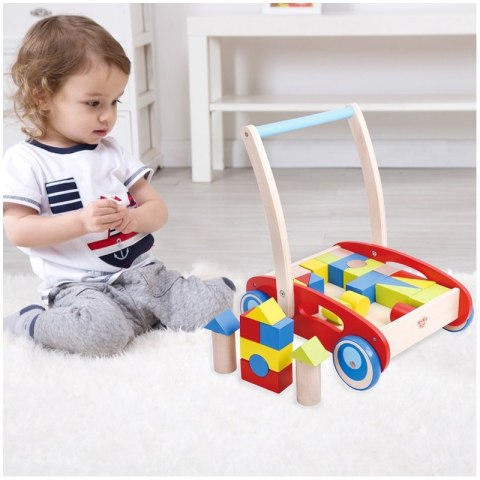 TOOKY TOY Drewniany Chodzik Pchacz dla Dzieci + Klocki 23 el. Tooky Toy TOOKY TOY Drewniany Chodzik Pchacz dla Dzieci + Klocki 23 el. Tooky Toy