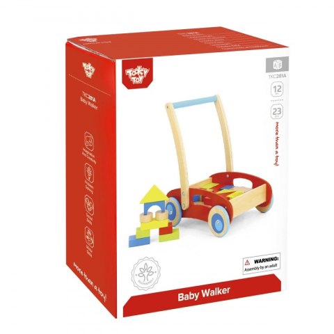 TOOKY TOY Drewniany Chodzik Pchacz dla Dzieci + Klocki 23 el. Tooky Toy TOOKY TOY Drewniany Chodzik Pchacz dla Dzieci + Klocki 23 el. Tooky Toy