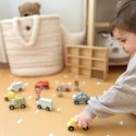 TOOKY TOY Zestaw Drewnianych Pojazdów i Znaków Drogowych w Pudełku Tooky Toy