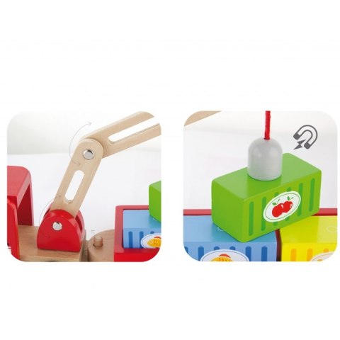 VIGA Drewniany Dźwig z kontenerami Viga Toys VIGA Drewniany Dźwig z kontenerami Viga Toys