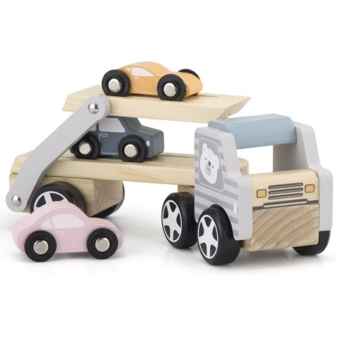 VIGA PolarB Drewniana laweta z samochodzikami Montessori Viga Toys VIGA PolarB Drewniana laweta z samochodzikami Montessori Viga Toys