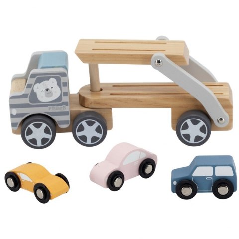 VIGA PolarB Drewniana laweta z samochodzikami Montessori Viga Toys VIGA PolarB Drewniana laweta z samochodzikami Montessori Viga Toys