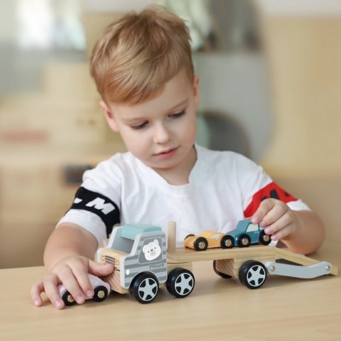 VIGA PolarB Drewniana laweta z samochodzikami Montessori Viga Toys VIGA PolarB Drewniana laweta z samochodzikami Montessori Viga Toys