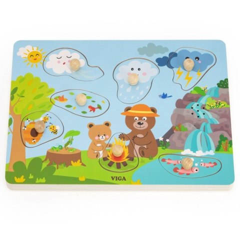 VIGA Puzzle Dźwiękowe Odkrywamy Naturę Viga Toys VIGA Puzzle Dźwiękowe Odkrywamy Naturę Viga Toys