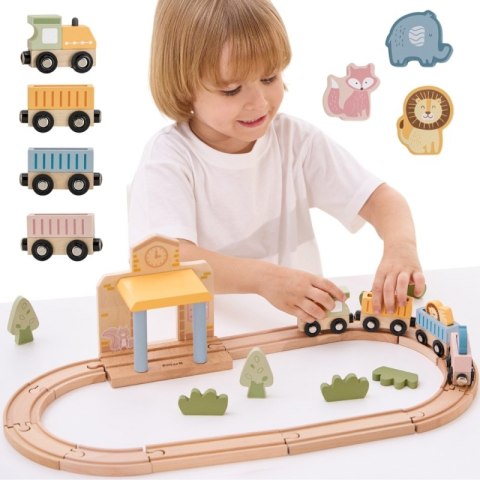 Viga PolarB Drewniany Zestaw Kolejowy 30 el. Viga Toys Viga PolarB Drewniany Zestaw Kolejowy 30 el. Viga Toys