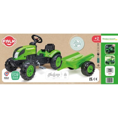 FALK Country Farmer Traktorek na Pedały z Przyczepką Zielony 2-5 lat FALK FALK Country Farmer Traktorek na Pedały z Przyczepką Zielony 2-5 lat FALK