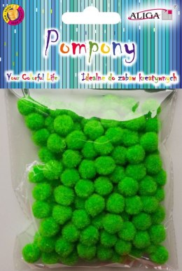 Pompony 120szt. J. ZIELONE 1cm | POM-312 ALIGA