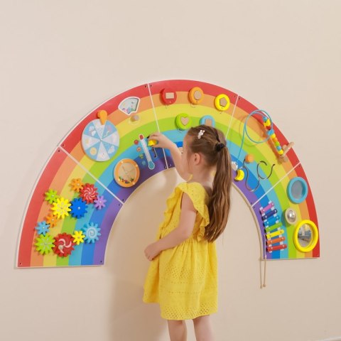 VIGA Drewniana Tablica Sensoryczno-Manipulacyjna EDU Tęcza Certyfikat FSC Viga Toys VIGA Drewniana Tablica Sensoryczno-Manipulacyjna EDU Tęcza Certyfikat FSC Viga Toys