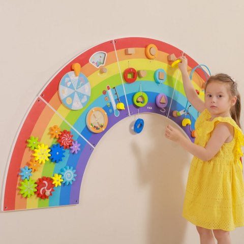 VIGA Drewniana Tablica Sensoryczno-Manipulacyjna EDU Tęcza Certyfikat FSC Viga Toys VIGA Drewniana Tablica Sensoryczno-Manipulacyjna EDU Tęcza Certyfikat FSC Viga Toys
