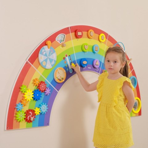 VIGA Drewniana Tablica Sensoryczno-Manipulacyjna EDU Tęcza Certyfikat FSC Viga Toys VIGA Drewniana Tablica Sensoryczno-Manipulacyjna EDU Tęcza Certyfikat FSC Viga Toys