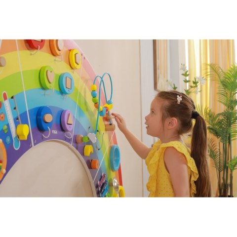 VIGA Drewniana Tablica Sensoryczno-Manipulacyjna EDU Tęcza Certyfikat FSC Viga Toys VIGA Drewniana Tablica Sensoryczno-Manipulacyjna EDU Tęcza Certyfikat FSC Viga Toys
