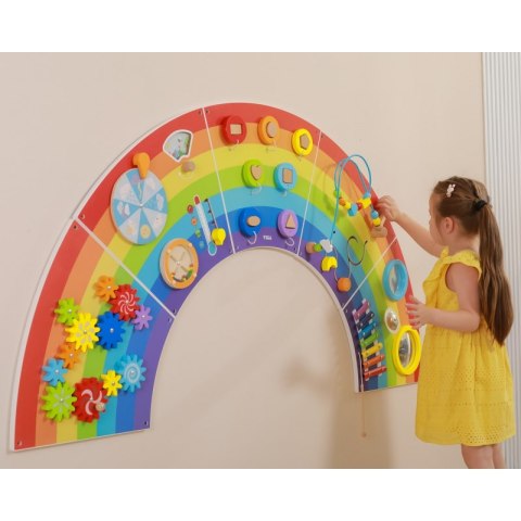 VIGA Drewniana Tablica Sensoryczno-Manipulacyjna EDU Tęcza Certyfikat FSC Viga Toys VIGA Drewniana Tablica Sensoryczno-Manipulacyjna EDU Tęcza Certyfikat FSC Viga Toys