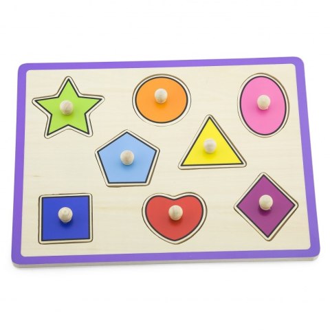 VIGA Drewniane Kolorowe Puzzle Z Pinezkami Kształty Viga Toys VIGA Drewniane Kolorowe Puzzle Z Pinezkami Kształty Viga Toys