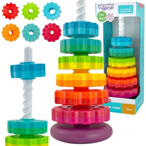 WOOPIE BABY Edukacyjna Piramidka Zakręcona Wieża Woopie Baby WOOPIE BABY Edukacyjna Piramidka Zakręcona Wieża Woopie Baby