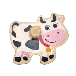 WOOPIE GREEN Drewniane Puzzle Montessori Farma z Pinezkami Do Dopasowania Woopie Let's Go Green