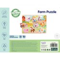 WOOPIE GREEN Drewniane Puzzle Montessori Farma z Pinezkami Do Dopasowania Woopie Let's Go Green