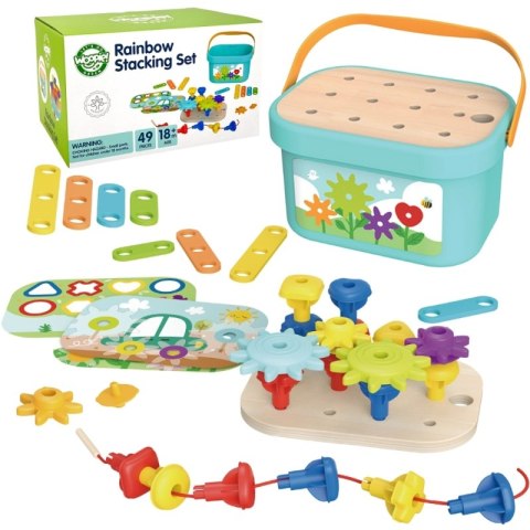 WOOPIE GREEN Konstrukcyjny BOX Motoryczny Montessori 12w1 FSC Woopie Let's Go Green WOOPIE GREEN Konstrukcyjny BOX Motoryczny Montessori 12w1 FSC Woopie Let's Go Green