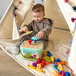 WOOPIE GREEN Konstrukcyjny BOX Motoryczny Montessori 12w1 FSC Woopie Let's Go Green