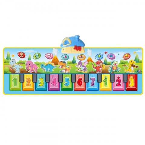 WOOPIE Mata Muzyczna XXL Dinusie 2w1 Pianinko 8 Melodii 110cm Woopie WOOPIE Mata Muzyczna XXL Dinusie 2w1 Pianinko 8 Melodii 110cm Woopie