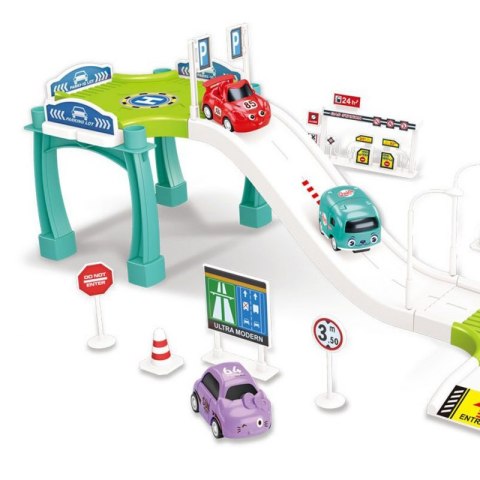 WOOPIE Tor Parking Garaż Samochodowy Zestaw Stacja Paliw Znaki Drogowe + 3 Auta Woopie WOOPIE Tor Parking Garaż Samochodowy Zestaw Stacja Paliw Znaki Drogowe + 3 Auta Woopie