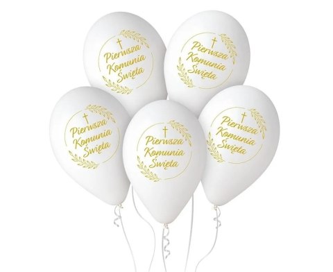 Balony 5szt. Komunia Święta złote kłosy Balony GS110/PKK GODAN