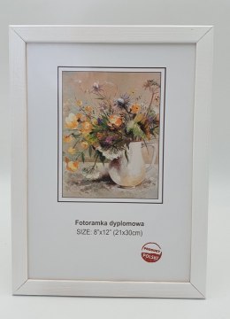 Fotoramka drewniana dyplomowa A4 biała 21 x 30 cm Goya-obrazy