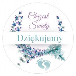 Naklejki 12szt. CHRZEST ŚW cukiernia podziękowanie NAKLEJKI