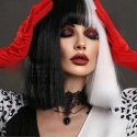 PERUKA WŁOSY KRÓTKIE CZARNO BIAŁE Z GRZYWKĄ KARNAWAŁ PARTY FOTOBUDKA PANIEŃSKI URODZINY