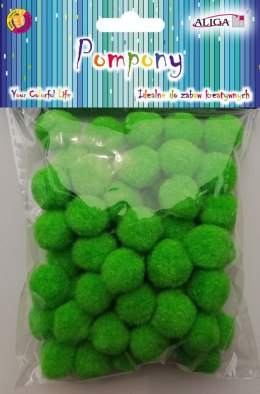 Pompony 60szt. J. ZIELONE 2cm | POM-412 ALIGA