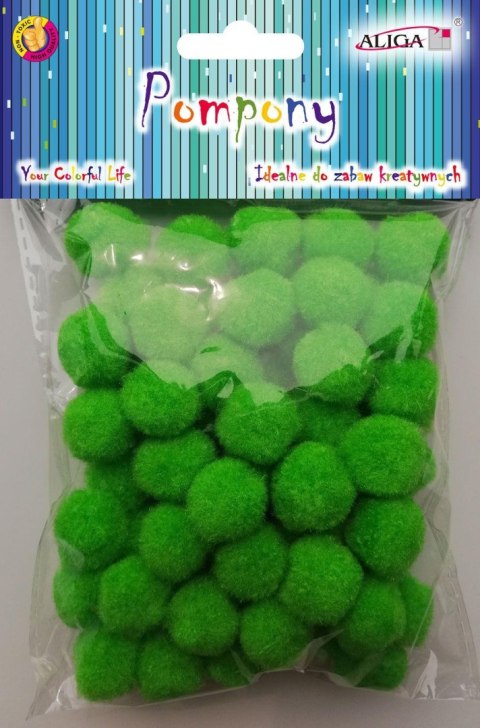 Pompony 60szt. J. ZIELONE 2cm | POM-412 ALIGA Pompony 60szt. J. ZIELONE 2cm | POM-412 ALIGA