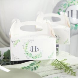 Pudełka na ciasto IHS Eukaliptus srebrny 10szt. DIY 132036 Party PAL - STOJAKI , BALONY,