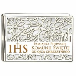 Pudełko na pieniądze banknotówka KOMUNIA - od OJCA CHRZESTNEGO - Ażur 3302A-KOM2B-OC CARGO-anioły
