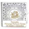 Pudełko na pieniądze kwadrat KOMUNIA- od BABCI i DZIADKA- Ażur 3308A-KOM1B-BD CARGO-anioły Pudełko na pieniądze kwadrat KOMUNIA- od BABCI i DZIADKA- Ażur 3308A-KOM1B-BD CARGO-anioły