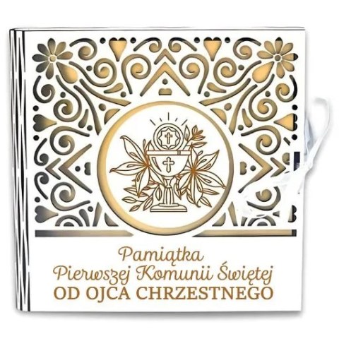 Pudełko na pieniądze kwadrat KOMUNIA - od OJCA CHRZESTNEGO - Ażur 3308A-KOM1Z-OC CARGO-anioły Pudełko na pieniądze kwadrat KOMUNIA - od OJCA CHRZESTNEGO - Ażur 3308A-KOM1Z-OC CARGO-anioły