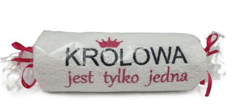 Ręcznik biały cukierek z haftem "Królowa jest tylko jedna" DIL Ręcznik biały cukierek z haftem "Królowa jest tylko jedna" DIL