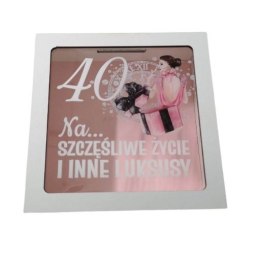 Skarbonka z okienkiem 40 urodziny 18 x 18cm PANI ELEGANT 3301-EPI40 CARGO-anioły