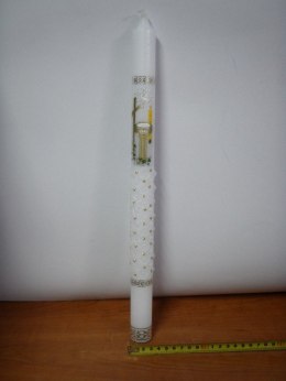 Świeca ręcznie zdobiona gromnica KOMUNIA w kartoniku GR-001 CANDELA - świece