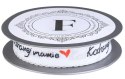 Wstążka 2cm x 10mb biało czerwono czarna "KOCHANEJ MAMIE" - 225593.M. PLASTIFLORA